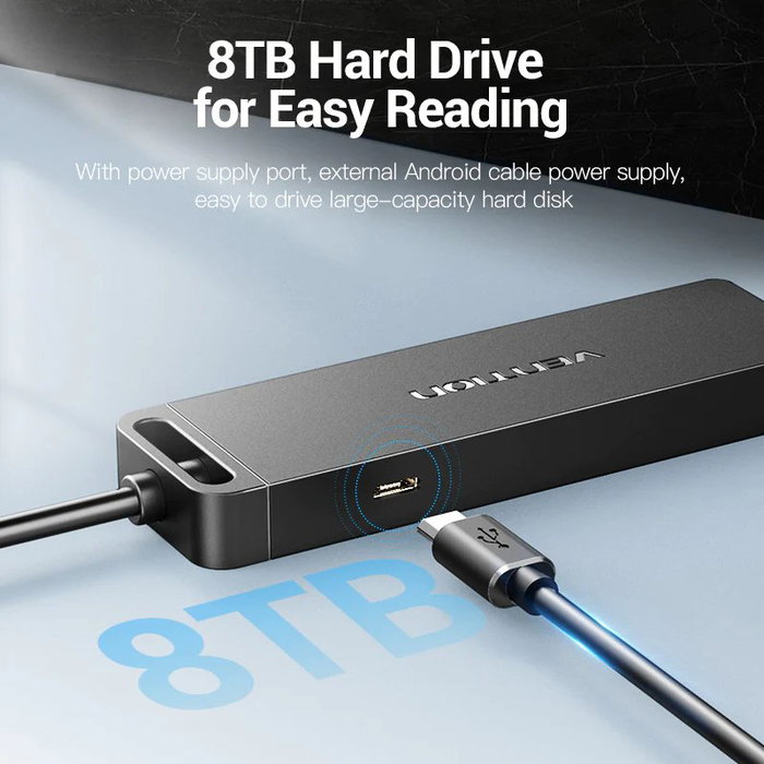HUB 4 PUERTOS USB 2.0 4xUSB 0.15 M GRIS VENTION